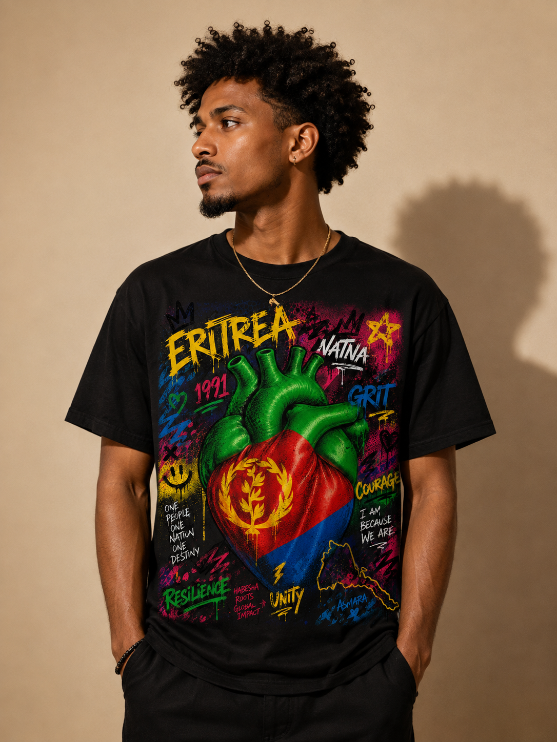 Eritrean at heart short sleeve Tshirt